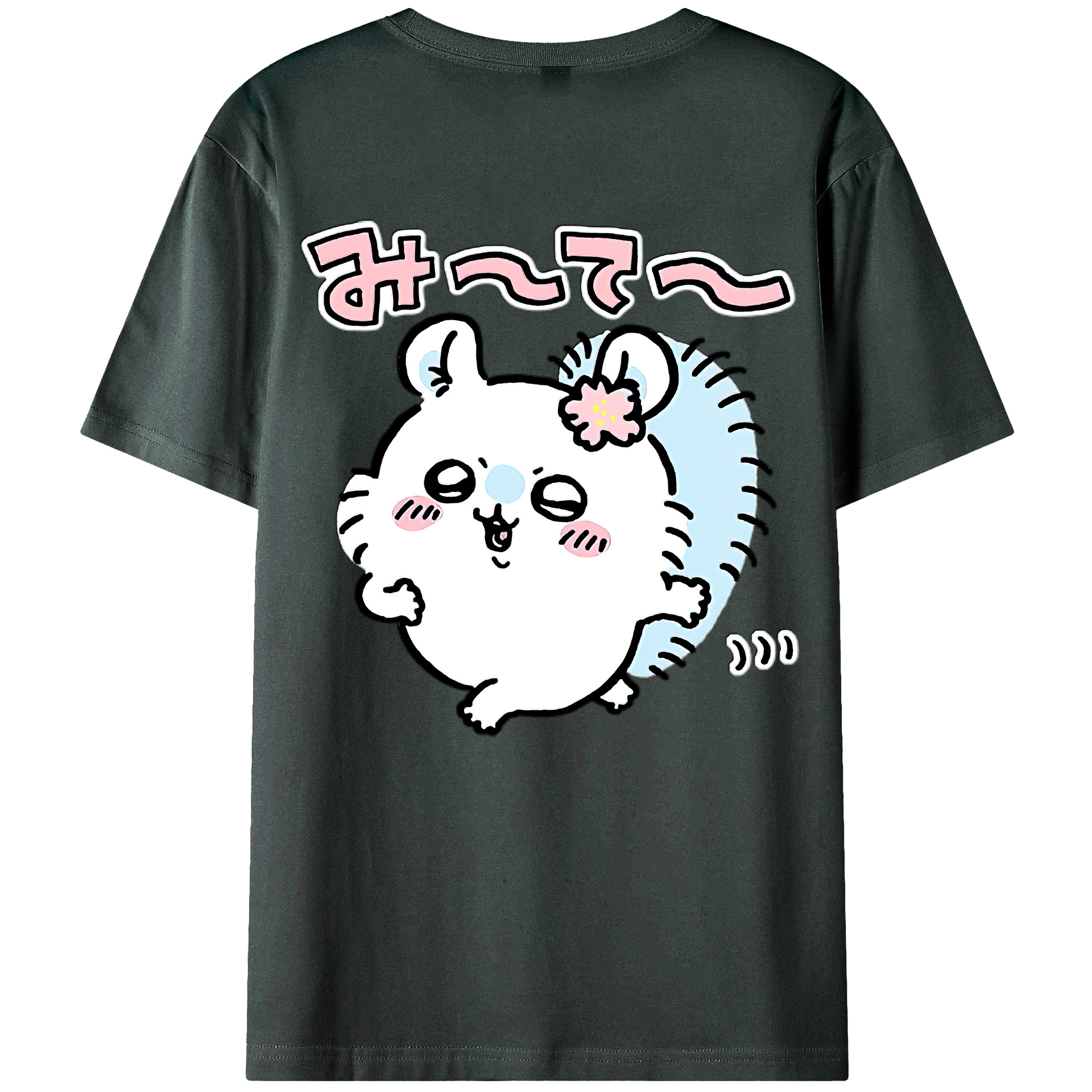 （画像用） ちいかわ モモンガ Chii-kawa Momonga 綿100％ メンズ半袖Tシャツ（バックプリント） 通気性
